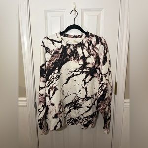 Zella Black and White Marble Terry Sweatshirt